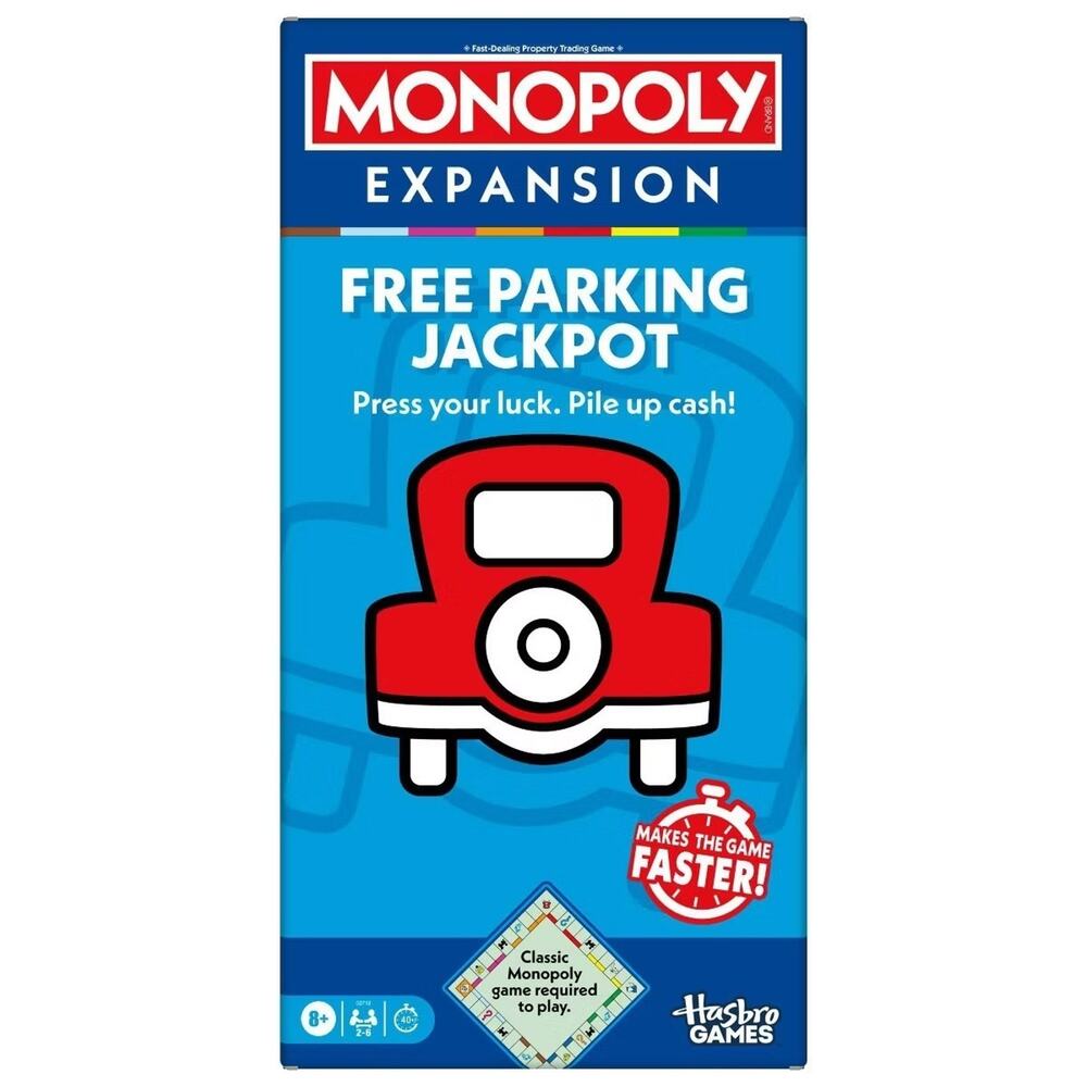 Monopoly Free Parking Jackpot Expansion Game Hasbro Fast Play Add-On NEW‎